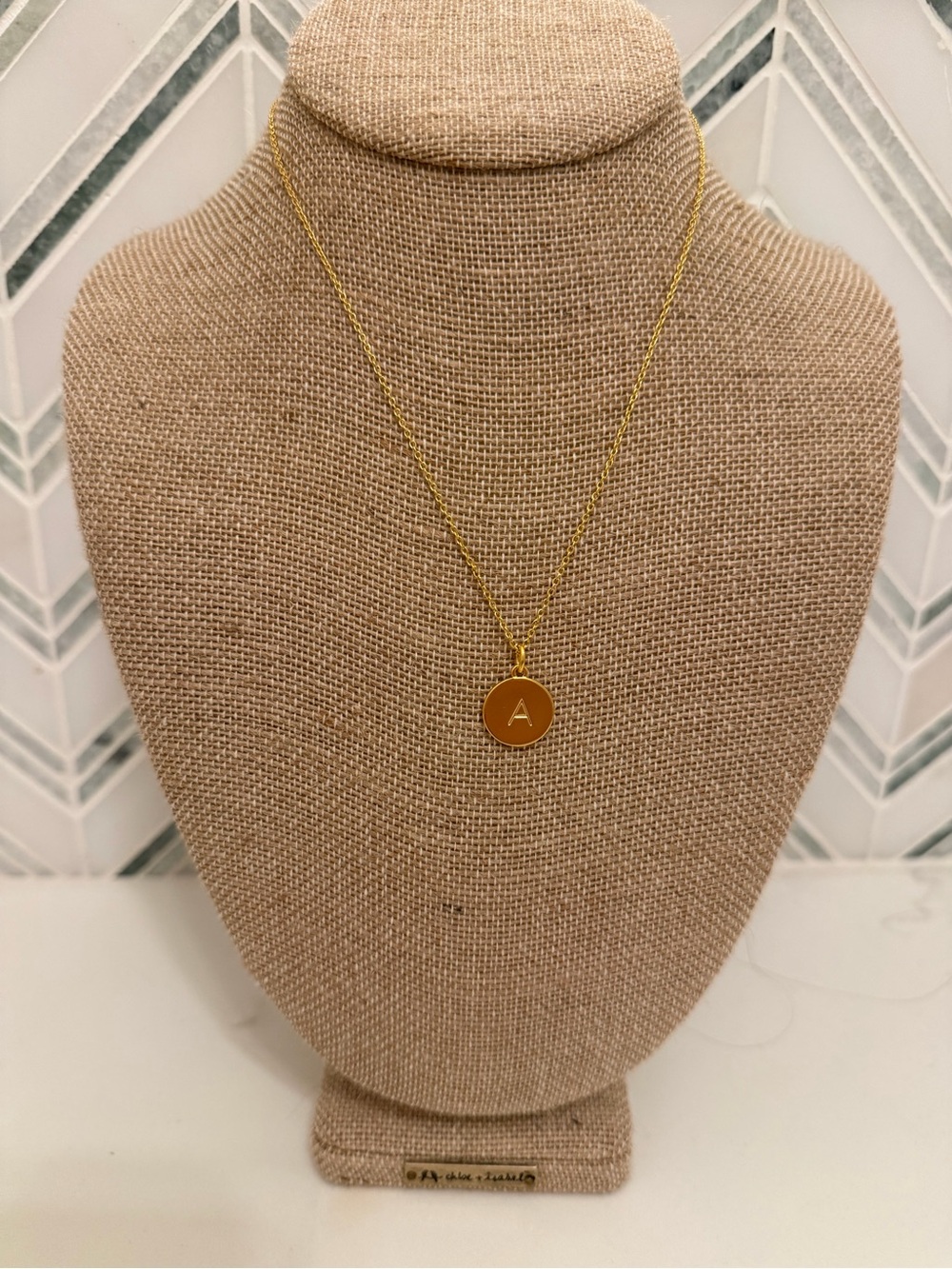 Kendra Scott Gold Initial A Disc Necklace